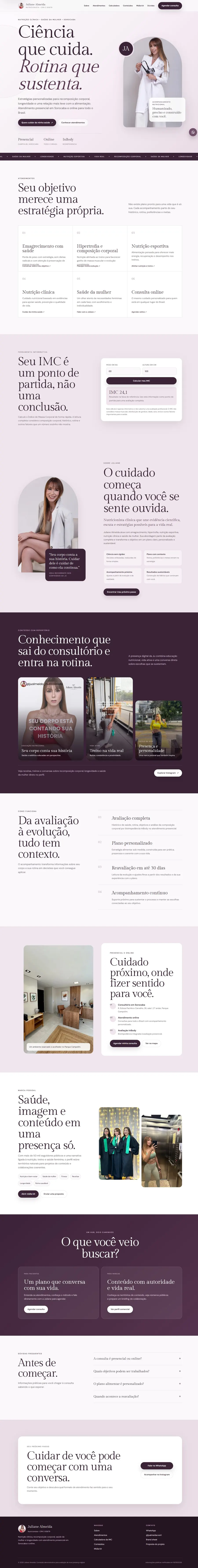 Captura do novo hub proposto para Juliane Almeida